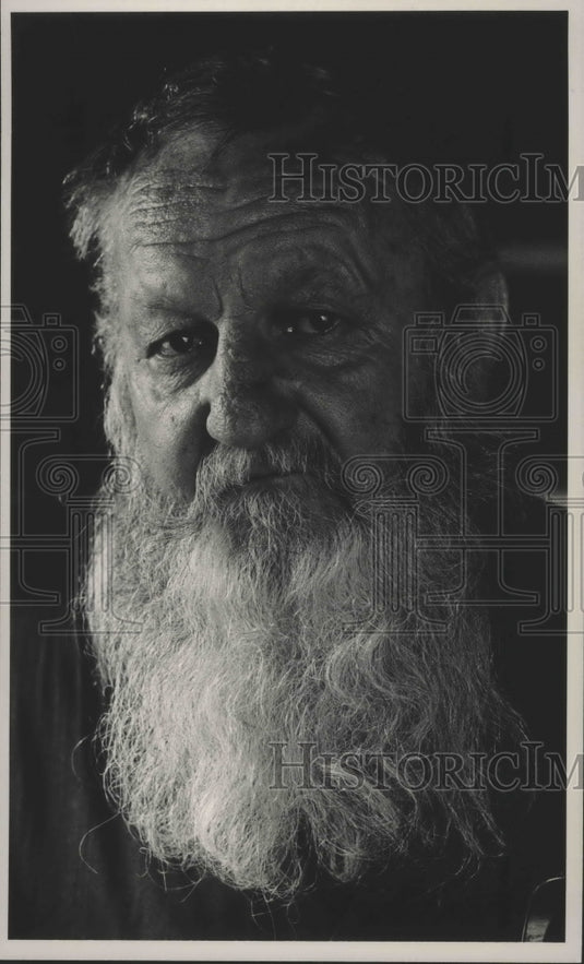 1987 Press Photo Alabama-Retired Coal Miner, Bill Rutherford at his home. - Historic Images