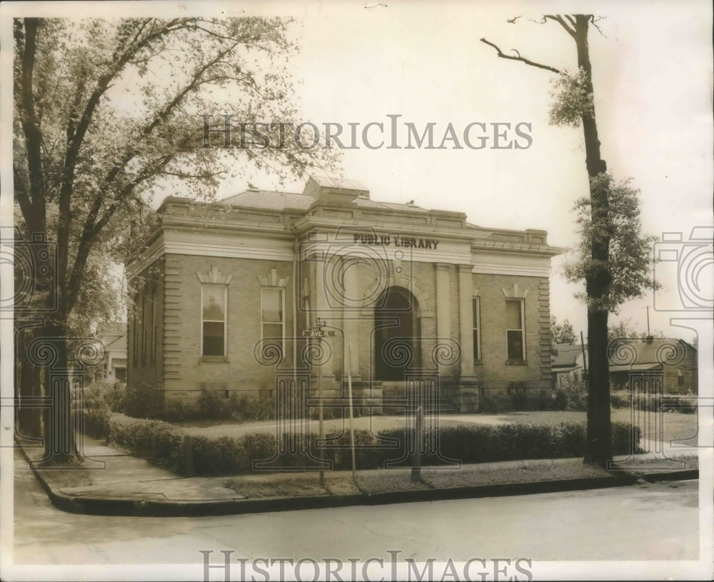 1955 Press Photo Alabama-Ensley's old Library building. Built in 1908. - Historic Images