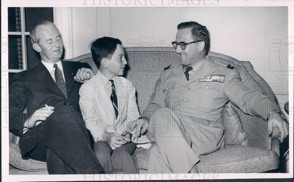 1954 Denver CO French Consul Louis de Cabrol General Rene Penette Press Photo - Historic Images