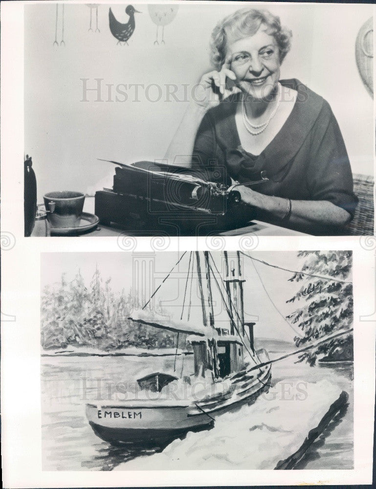 1961 Author A Crew of Two Beth Eberhart Press Photo - Historic Images