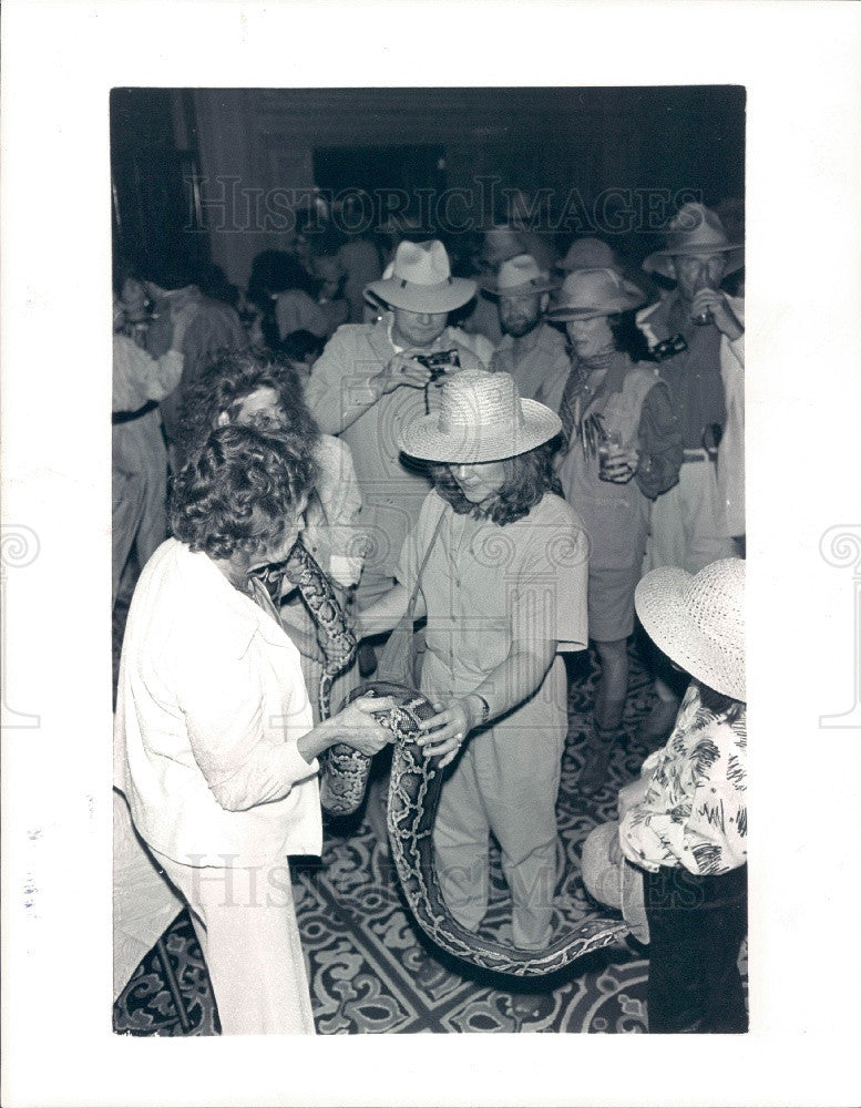 1987 Stephanie Huttner Burmese Python Snake Stephanies Safari Press Photo - Historic Images