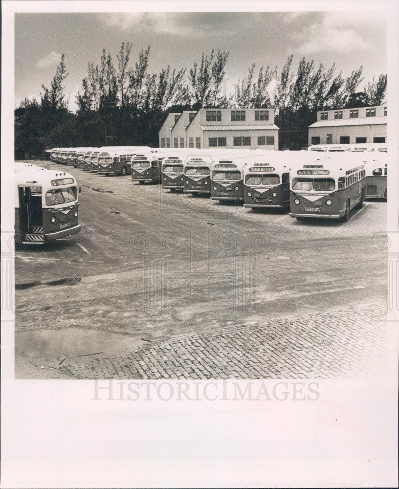 1957 St. Petersburg Florida Repair Shop City Buses Press Photo - Historic Images