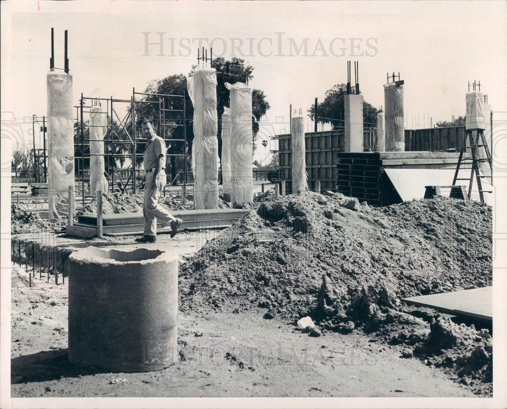 1966 Pasco County Florida Dade City Jail Construction Press Photo - Historic Images