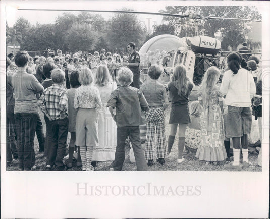 1977 St. Petersburg Florida Police Helicopter & Officer Bob Brostek Press Photo - Historic Images