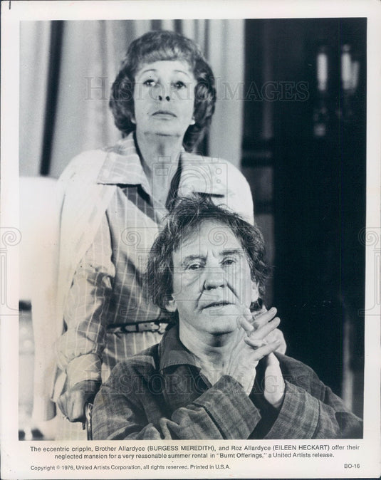 1973 Hollywood Actors Movie Star Burgess Meredith & Eileen Heckart Press Photo - Historic Images