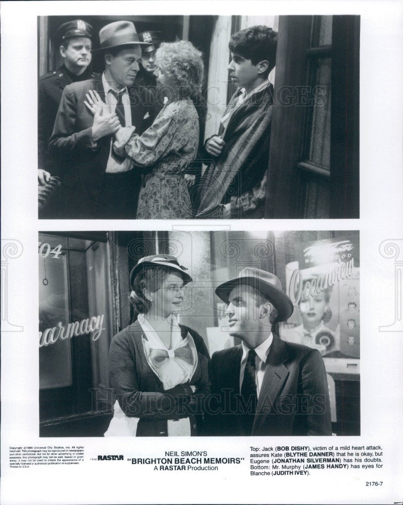 1986 Actors Bob Dishy/Blythe Danner/Jonathan Silverman/James Handy Press Photo - Historic Images