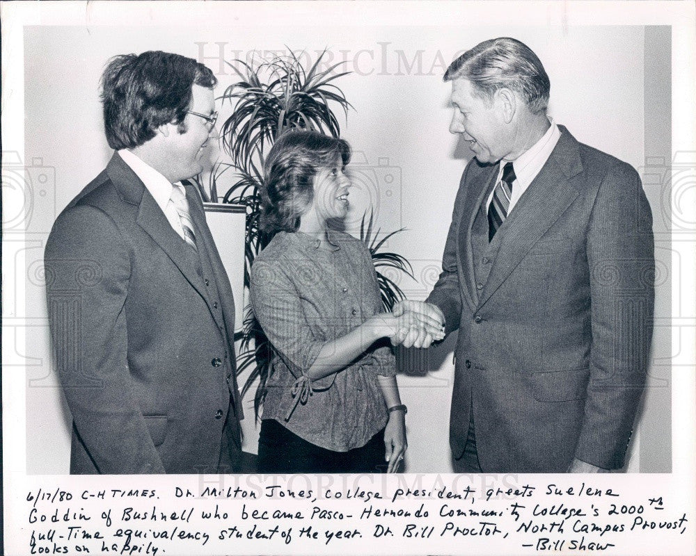 1980 Pasco County Florida Pasco/Hernando Community College President Press Photo - Historic Images