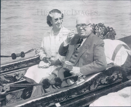 1955 France President Vincent Auriol Press Photo - Historic Images