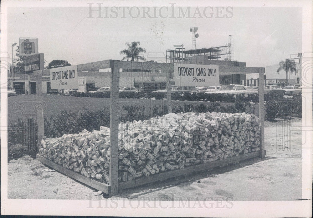 1970 Sarasota FL Boy Scout Troop 95 Aluminum Can Collection Bin Press Photo - Historic Images