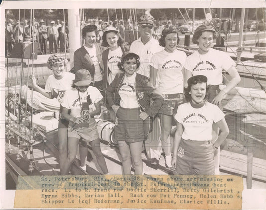 Undated St. Petersburg Florida to Havana Boat Race Tropicair Crew Press Photo - Historic Images