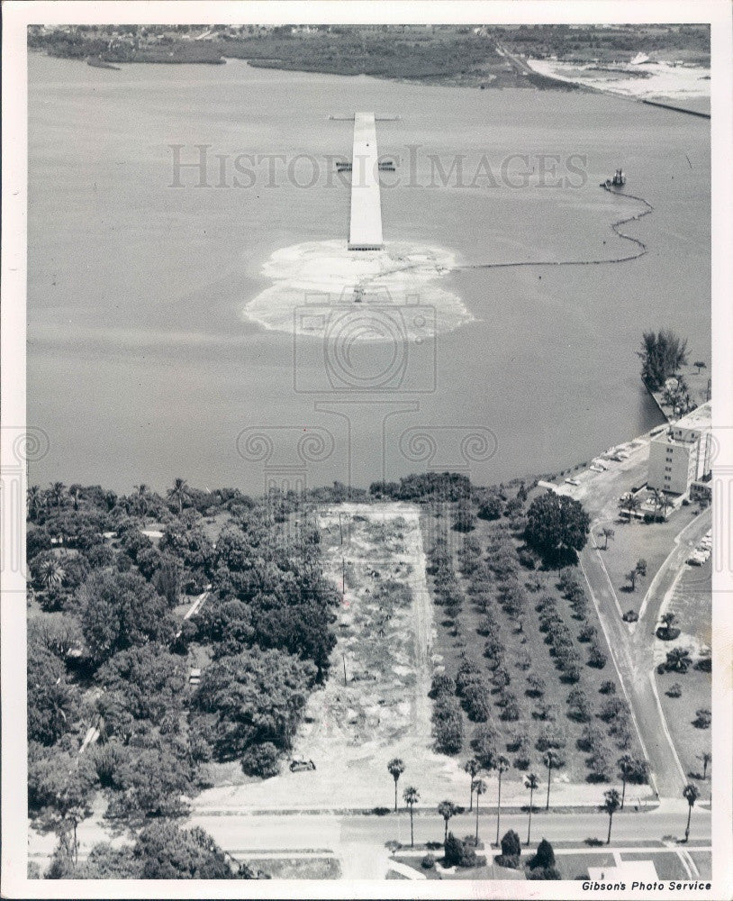 1957 Florida Manatee River &amp; Green Bridge Aerial View Press Photo - Historic Images