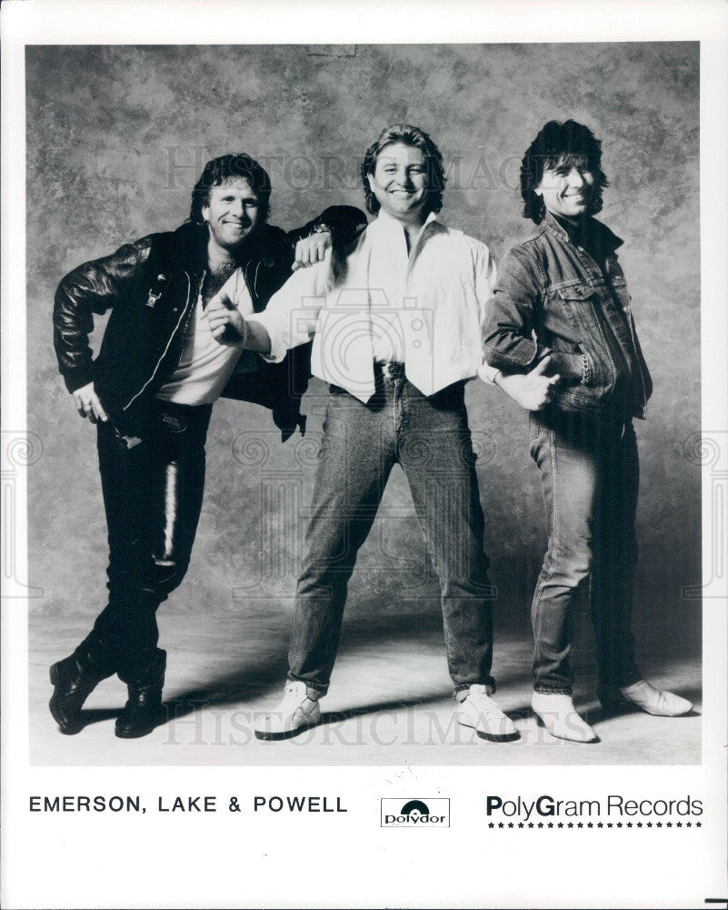 1986 English Progressive Rock Supergroup Emerson, Lake &amp; Powell ELP Press Photo - Historic Images