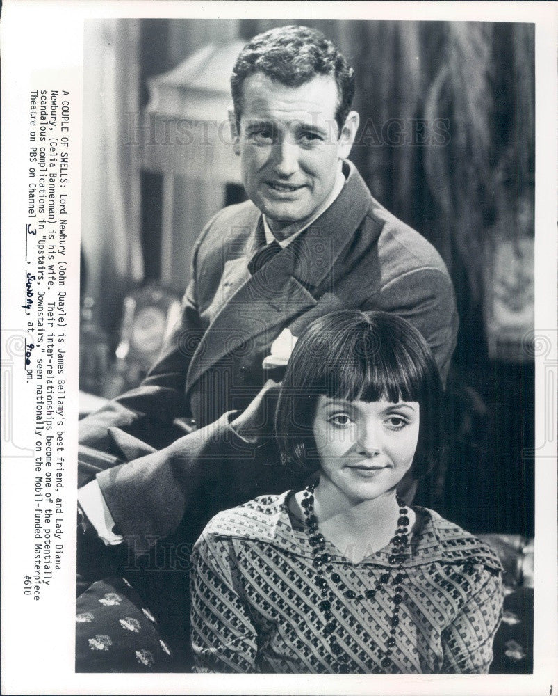 1977 Hollywood Actors John Quayle &amp; Celia Bannerman Press Photo - Historic Images