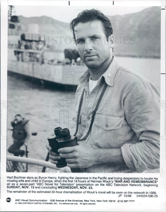 1988 Hollywood Actor Hart Bochner War and Remembrance Press Photo - Historic Images