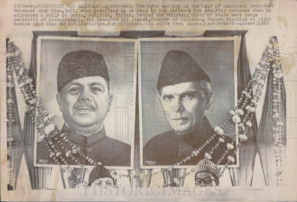 1968 Pakistan President Mohammad Ayub Khan Press Photo - Historic Images