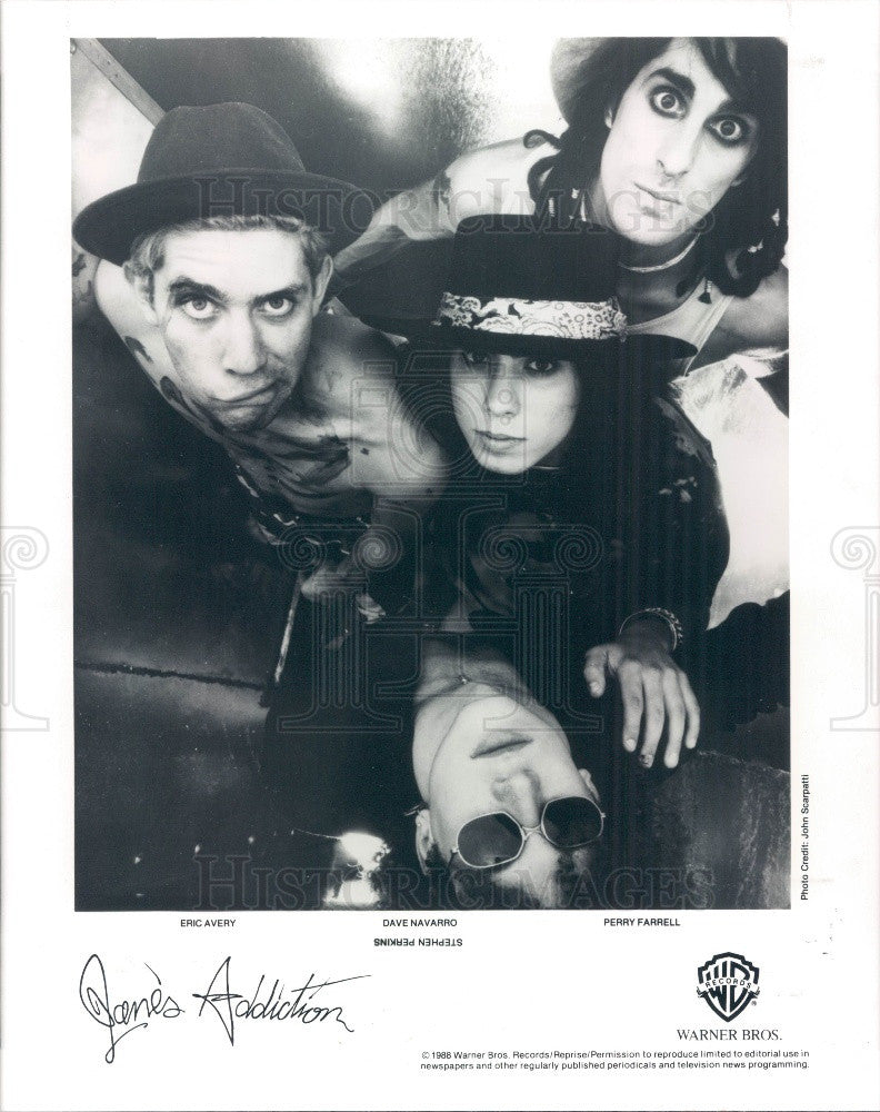 1988 American Alternative Rock Band James Addiction Press Photo - Historic Images