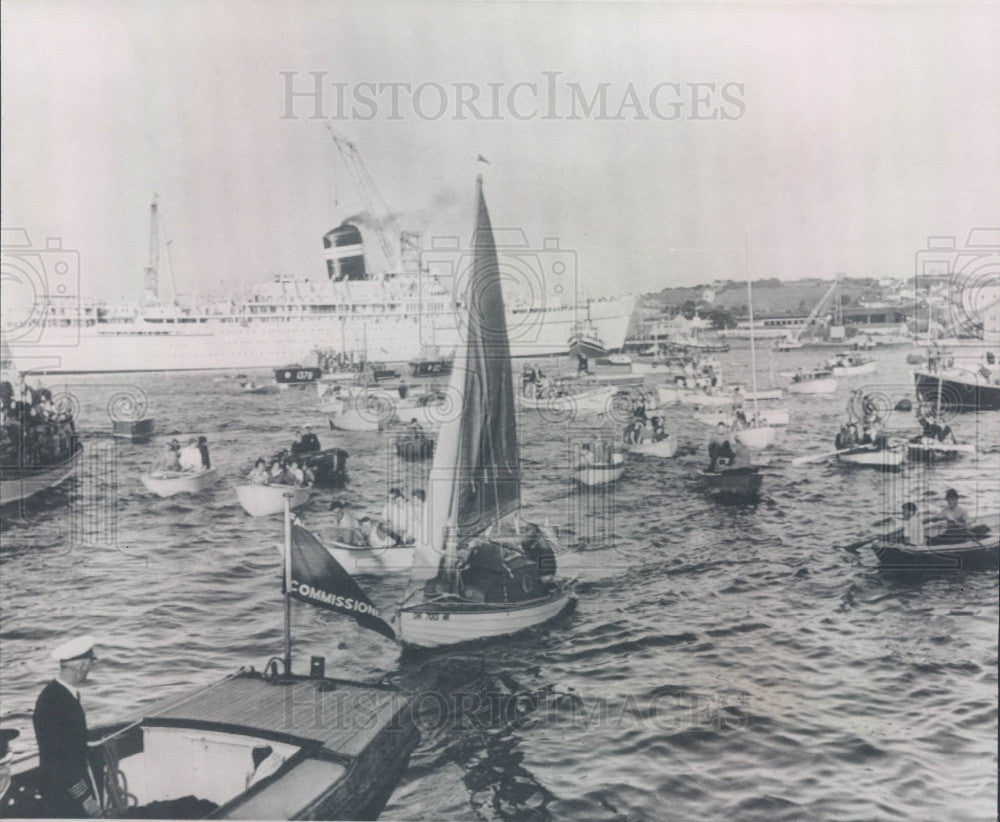 1965 Falmouth England Ship SS Navassa Adventurer Robert Manry Press Photo - Historic Images