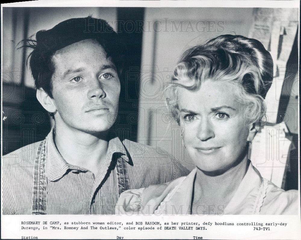 1966 Hollywood Actors Rosemary DeCamp &amp; Bob Random Press Photo - Historic Images