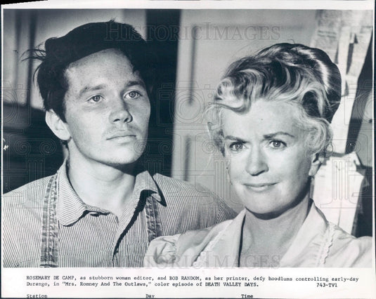 1966 Hollywood Actors Rosemary DeCamp & Bob Random Press Photo - Historic Images