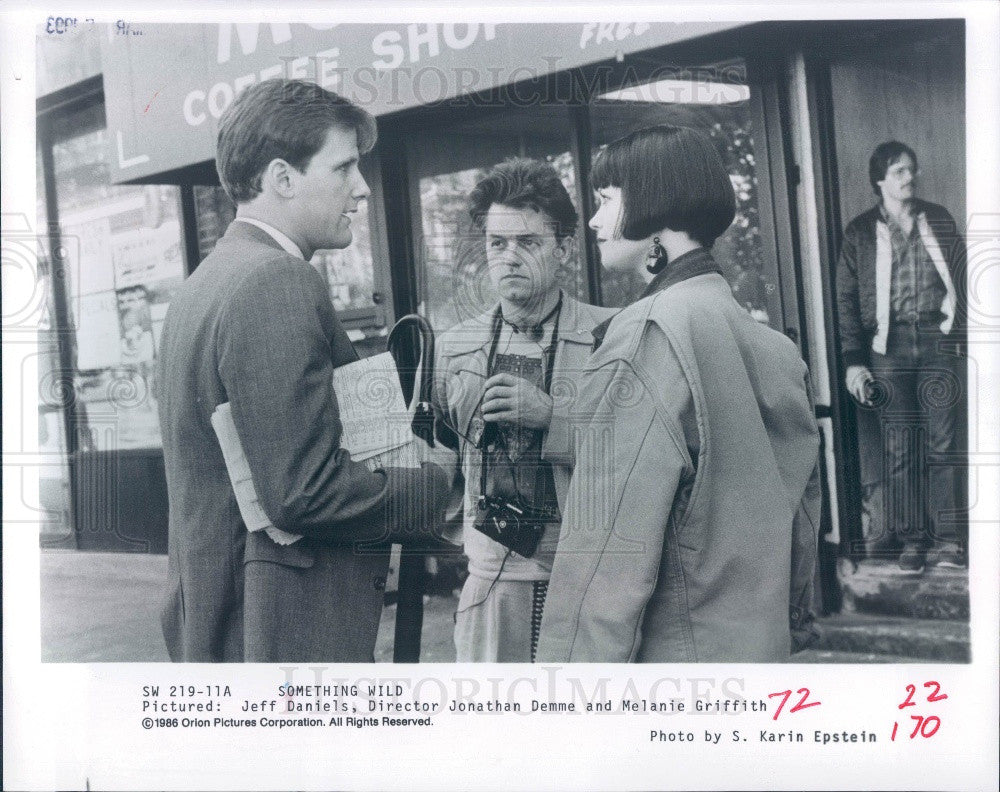 1986 Actors Jeff Daniels/Melanie Griffith &amp; director Jonathan Demme Press Photo - Historic Images