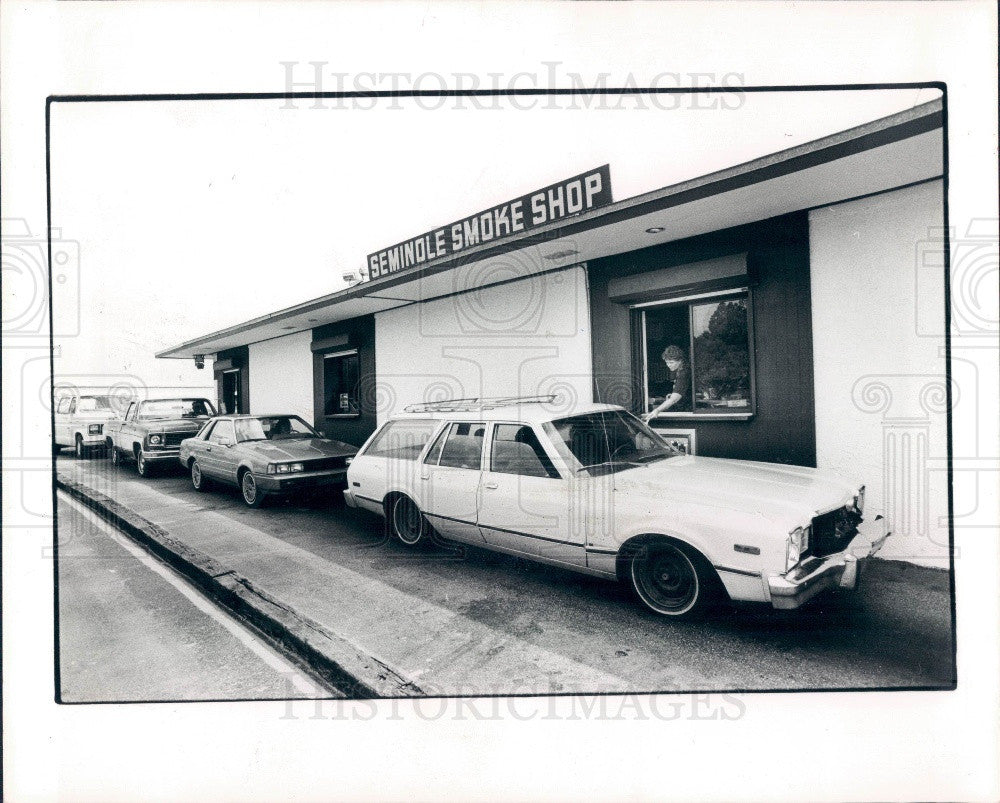 1985 Florida Seminole Smoke Shop Press Photo - Historic Images