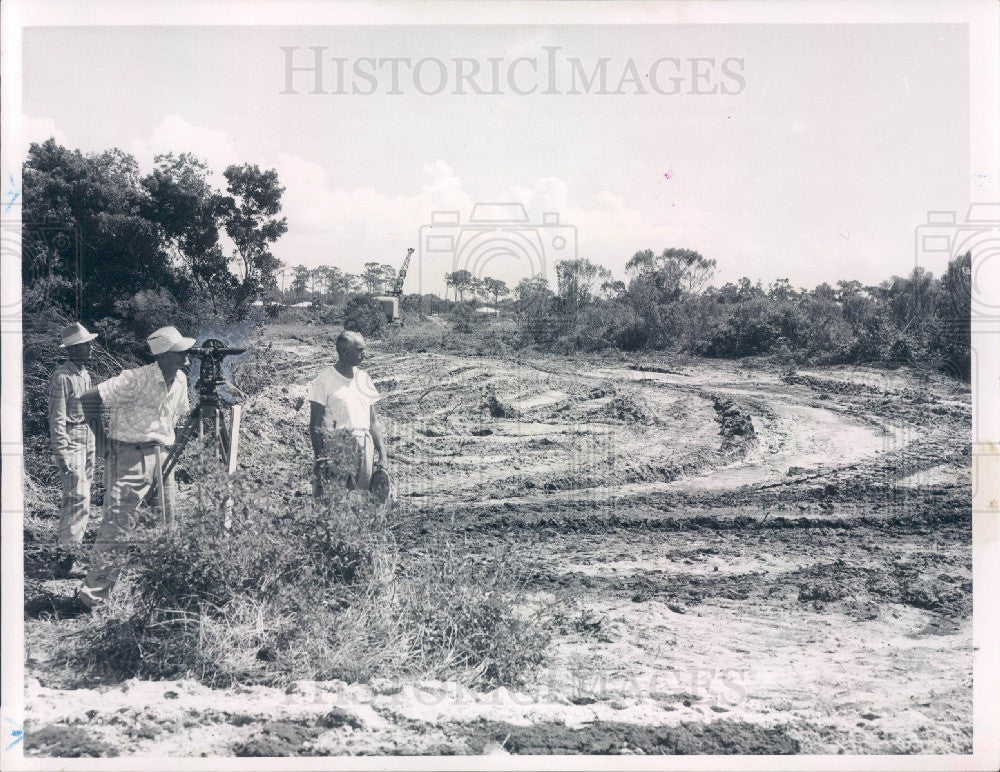 1957 Clearwater Florida Municipal Industrial Park Land Clearing Press Photo - Historic Images