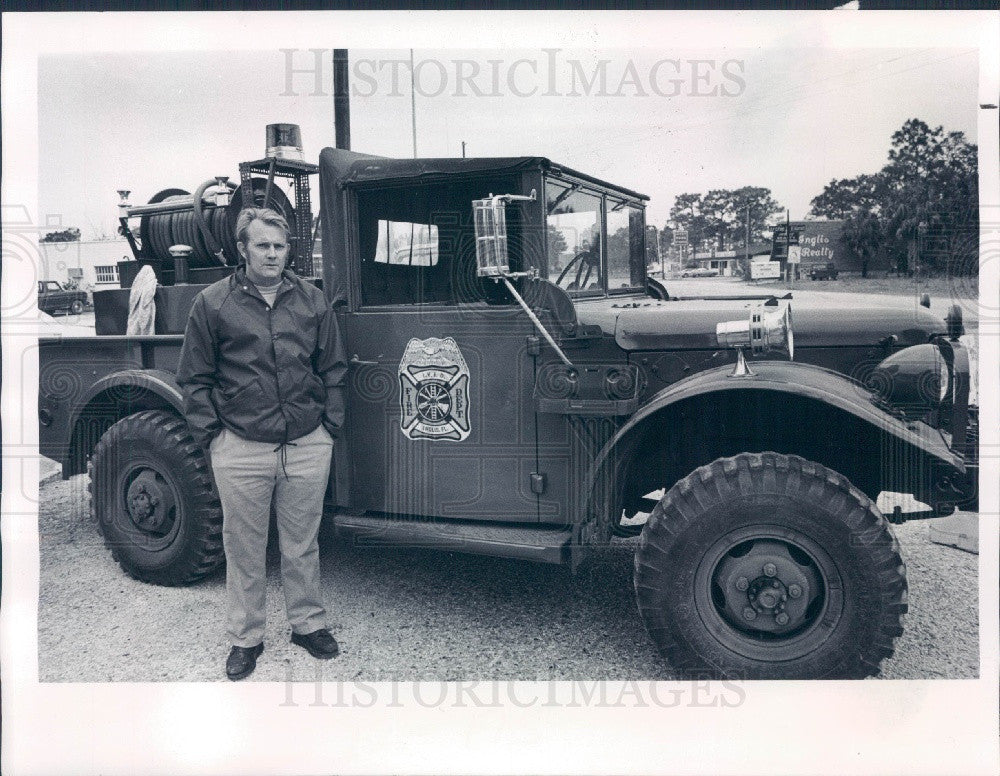 1978 Inglis Florida Volunteer Fire Dept President Bill Barnwell Press Photo - Historic Images