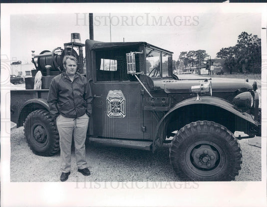 1978 Inglis Florida Volunteer Fire Dept President Bill Barnwell Press Photo - Historic Images