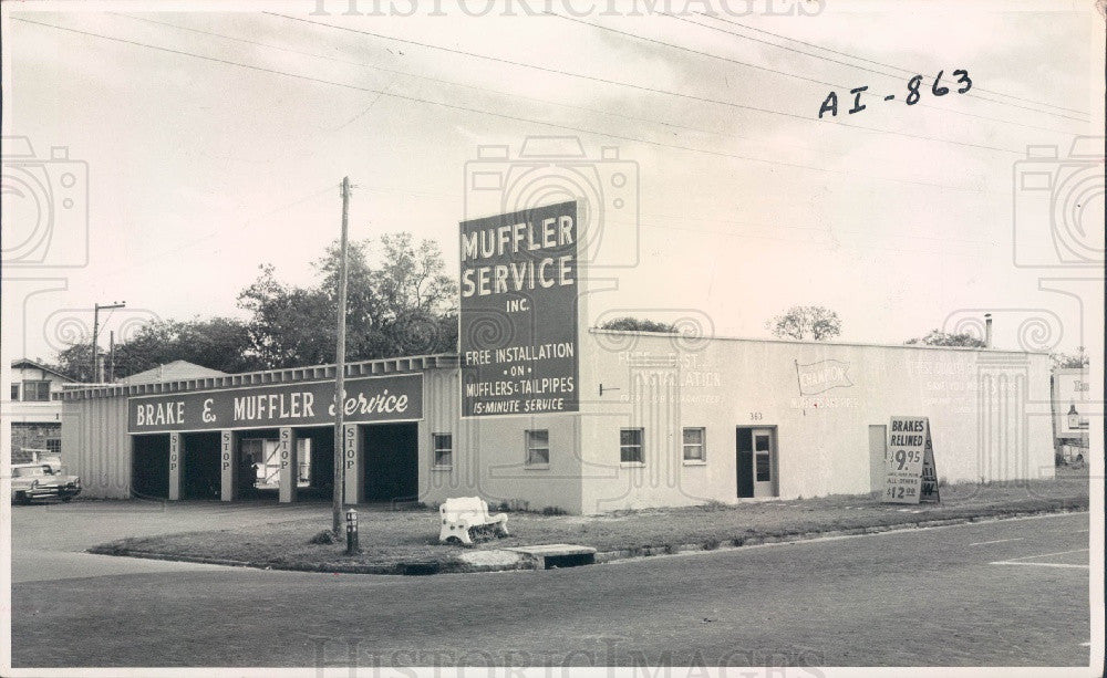 1960 St. Petersburg Florida Muffler Service Inc Press Photo - Historic Images