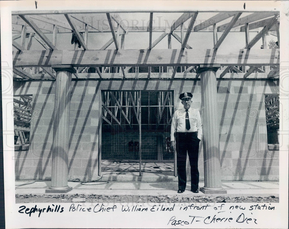 1981 Zephyrhills Florida Police Chief Bill Eiland Press Photo - Historic Images