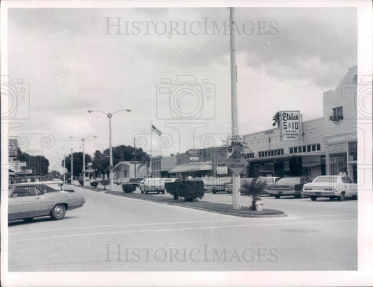 1970 Zephyrhills Florida Downtown Shopping Area Press Photo - Historic Images