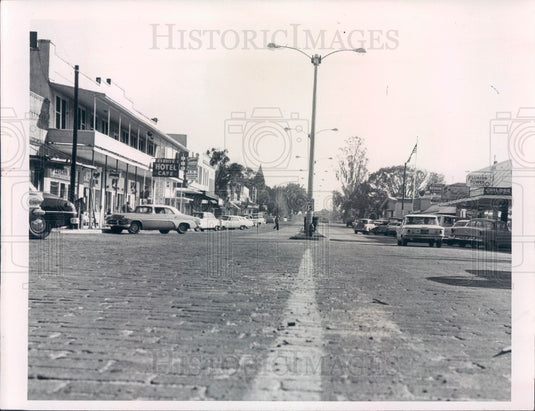 1963 Zephyrhills Florida Fifth Avenue 1920's Red Brick Paving Press Photo - Historic Images