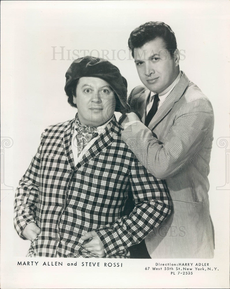 Undated Hollywood Comedians Marty Allen &amp; Steve Rossi Press Photo - Historic Images