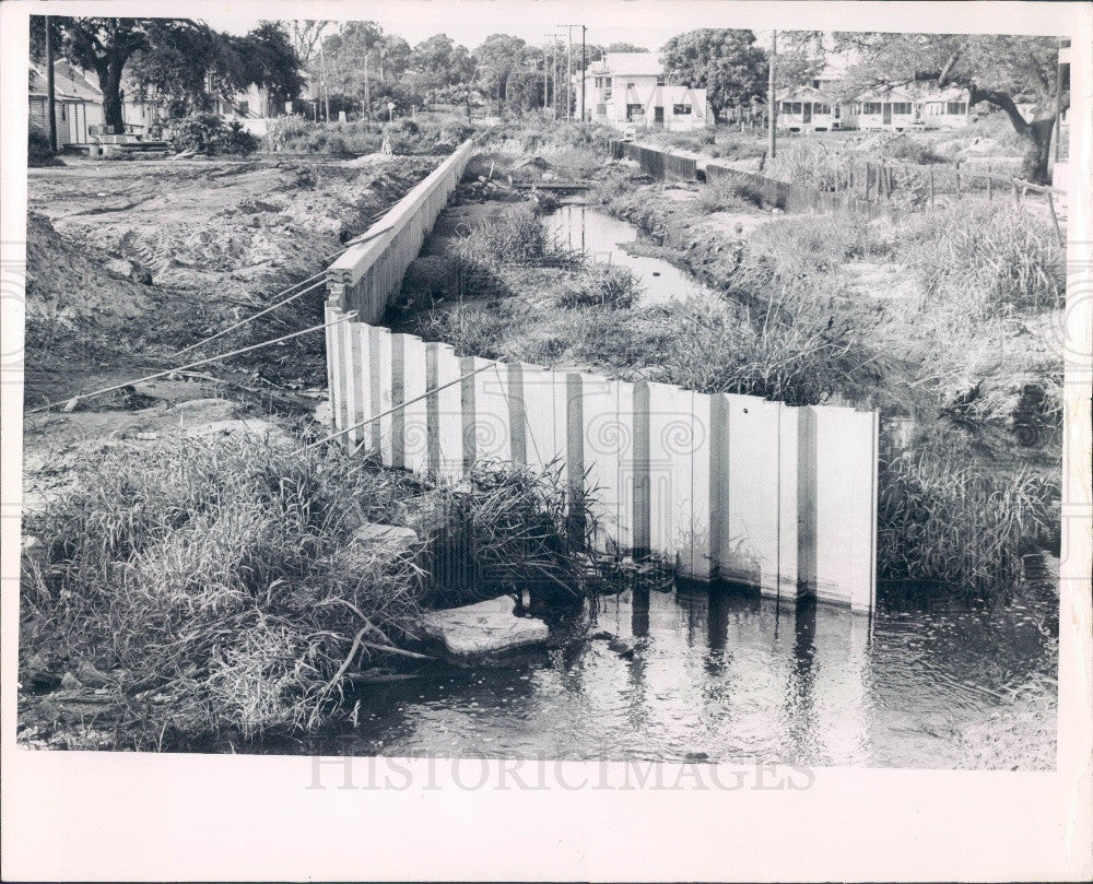 1965 St Petersburg Florida Booker Creek Drainage Construction Press Photo - Historic Images