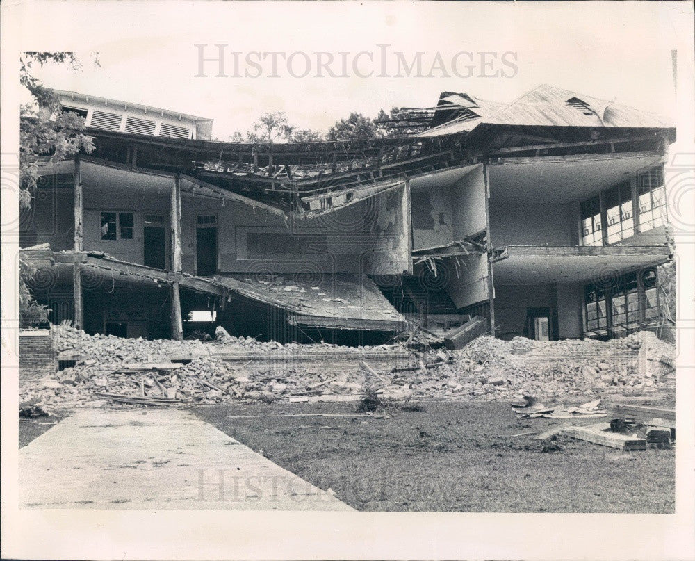 1973 Brooksville Florida Howell Avenue School Demolished Press Photo - Historic Images