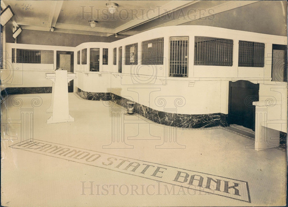 1926 Brooksville Florida Hernando State Bank Press Photo - Historic Images
