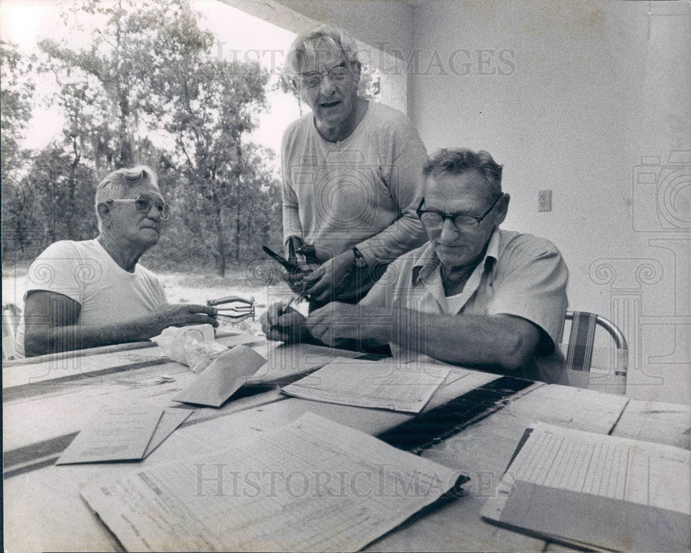 1978 Florida Pigeon Racers Arthur Benn/John McCann/George Fisher Press Photo - Historic Images