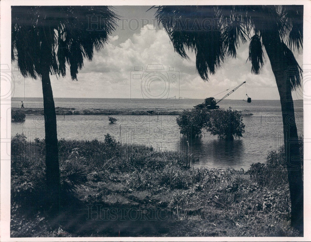 1954 St. Petersburg Florida Bay at Stephenson Manor Press Photo - Historic Images