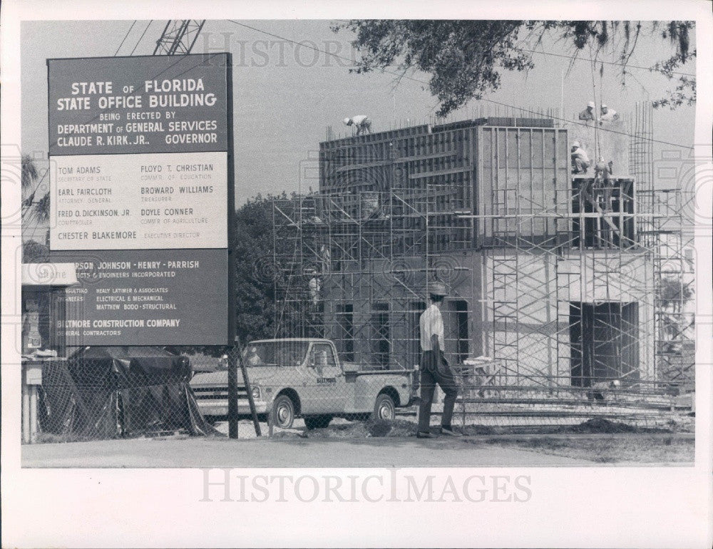 1970 St. Petersburg Florida State Office Building Construction Press Photo - Historic Images