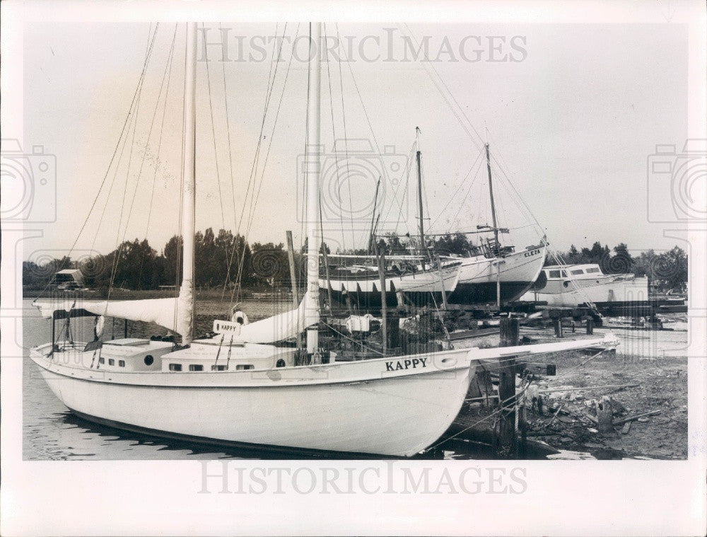 1962 Tarpon Springs Florida Sponge Boats Press Photo - Historic Images