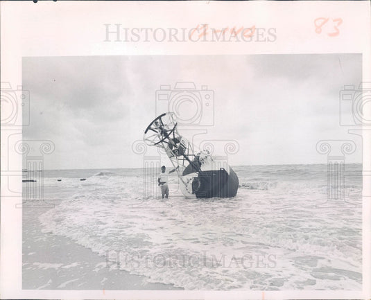 1967 Pinellas County Florida Sunset Beach Flooding Johns Pass Buoy Press Photo - Historic Images