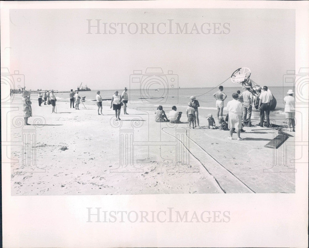 1967 Pinellas County Florida Sunset Beach Flooding Johns Pass Buoy Press Photo - Historic Images