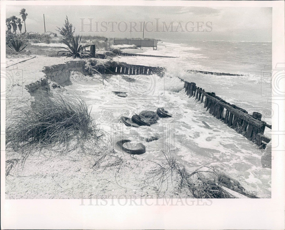 1966 Pinellas County Florida Storm High Tide Press Photo - Historic Images