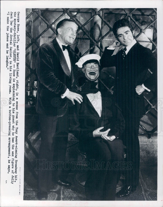 1973 Actors George Rose & David Haviland in Broadway Hit Sleuth Press Photo - Historic Images