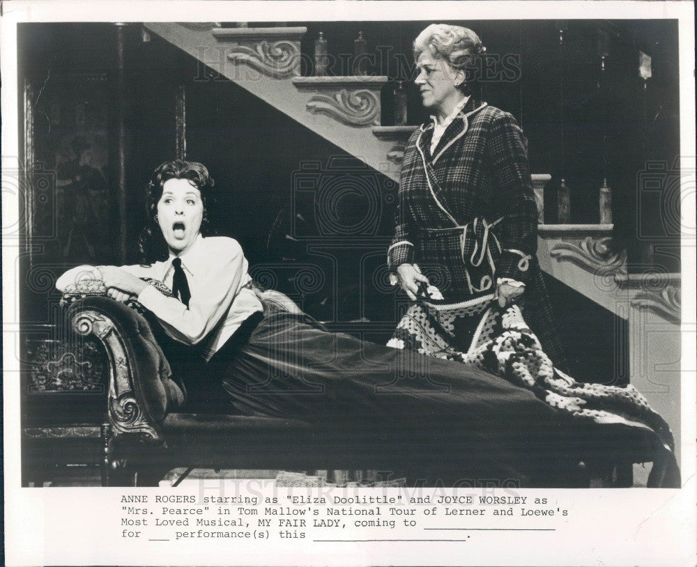 1978 Actresses Anne Rogers &amp; Joyce Worsley in My Fair Lady Press Photo - Historic Images