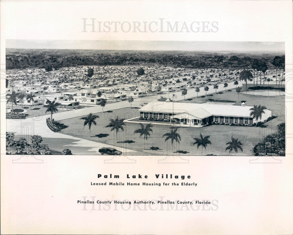 1968 Clearwater Florida Palm Lake Village Mobile Home Park Press Photo - Historic Images