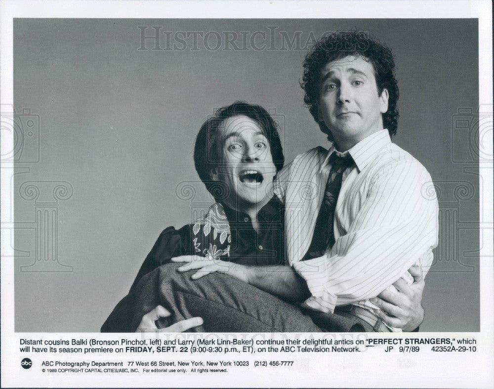 1991 Hollywood Actors Mark Linn-Baker &amp; Bronson Pinchot Press Photo - Historic Images