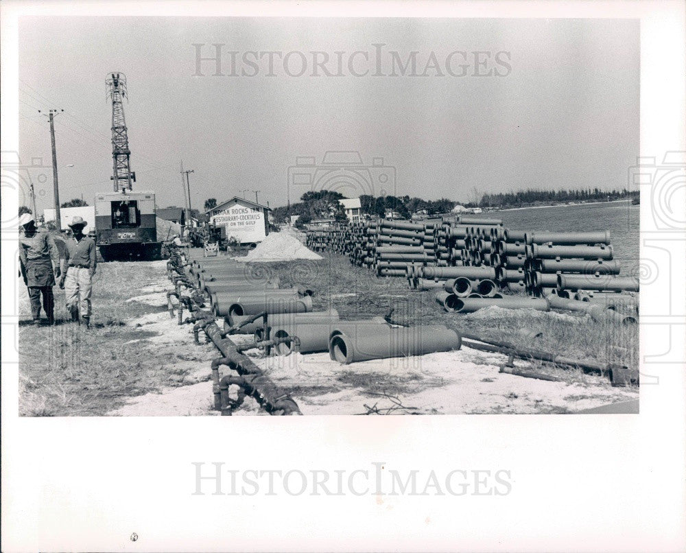 1965 Indian Rocks Florida Sewage Work Press Photo - Historic Images