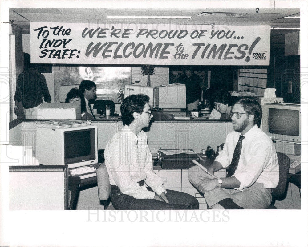 1986 St Petersburg Florida Times &amp; Independent Merger Press Photo - Historic Images