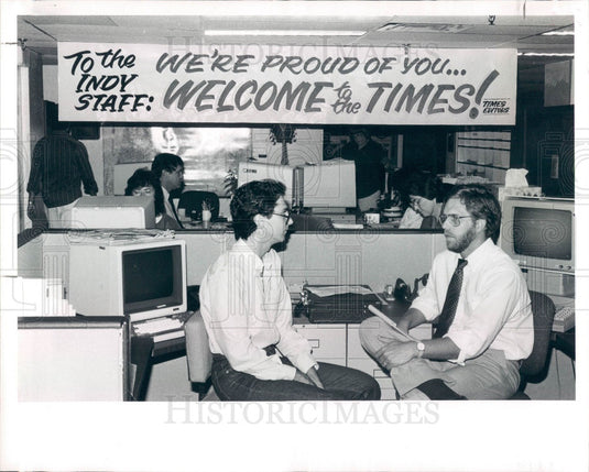 1986 St Petersburg Florida Times & Independent Merger Press Photo - Historic Images